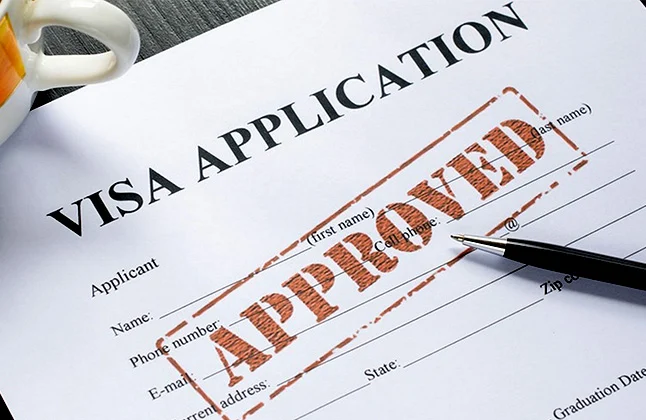 Approved visa application form